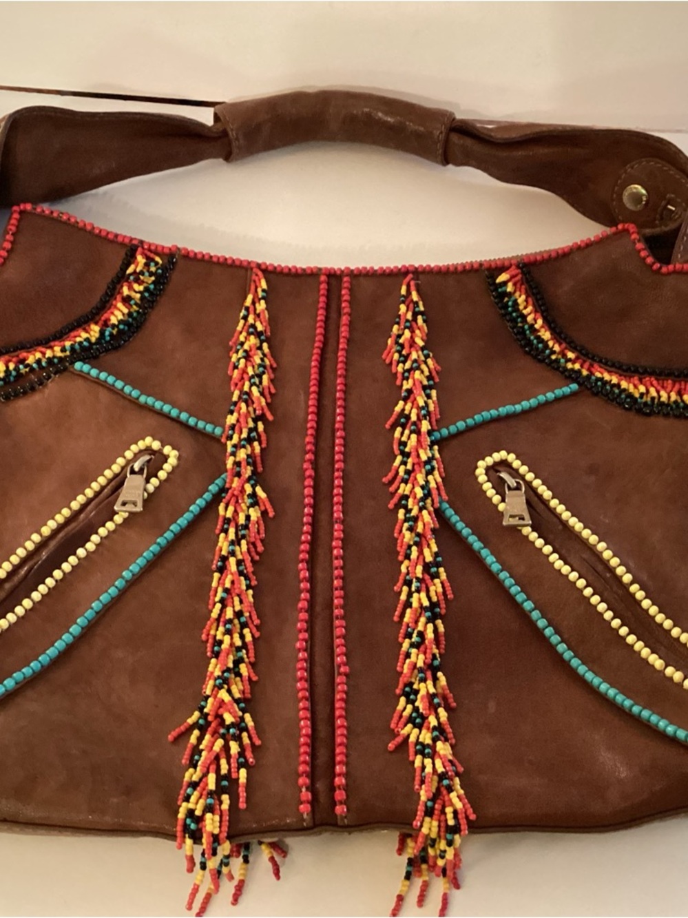ANDREW MARC Leather Boho Shouler Bag